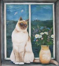 Stina Engvall Cat in Window a Summerday
