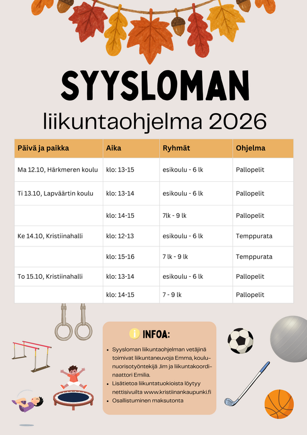 Syysloman liikunnat