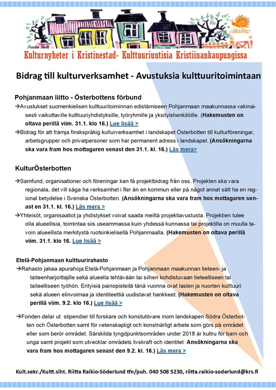 Avustuksia kultt.toim. tammi helmikuu