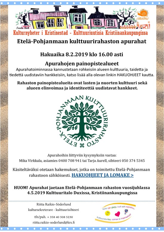 Etela Pohjanmaan kulttuurirahaston avustukset