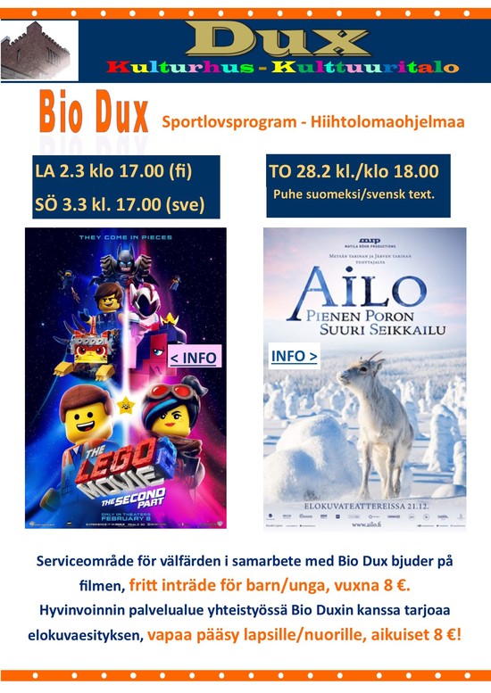 Filmer pa Sportlovet hiihtolomaviikon elokuvia