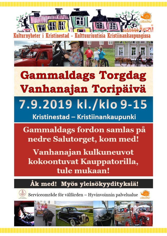 Gammaldags Torgdag fordon Vanhanajan Toripaiva ajoneuvot