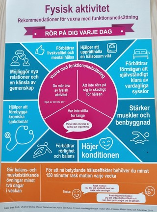 Broschyr som redogör för rekommendationer för vuxna med funktionsnedsättning