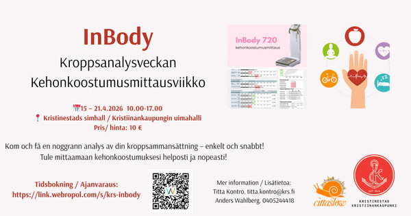 Kroppsanalysveckan InBody Kehonkoostumusmittausviikko 3