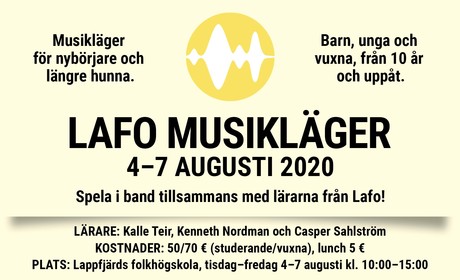 Musikläger på Lafo 4-7.8.2020