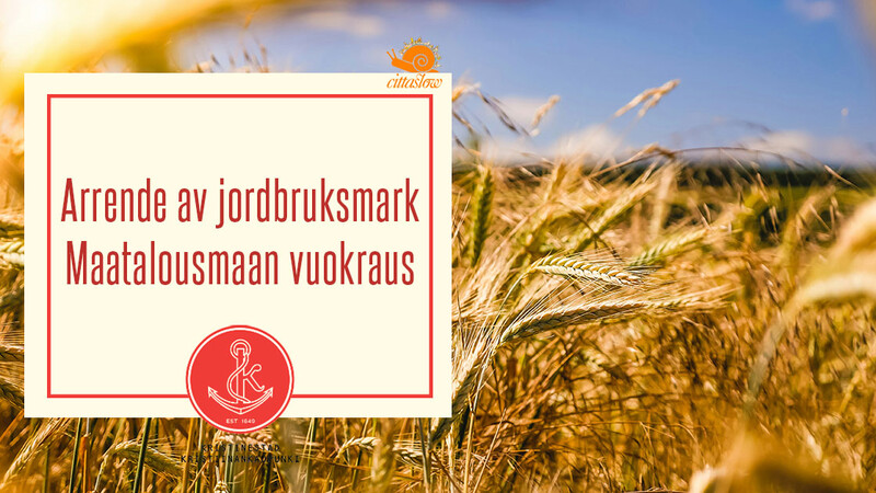Anbud på arrende av jordbruksmark