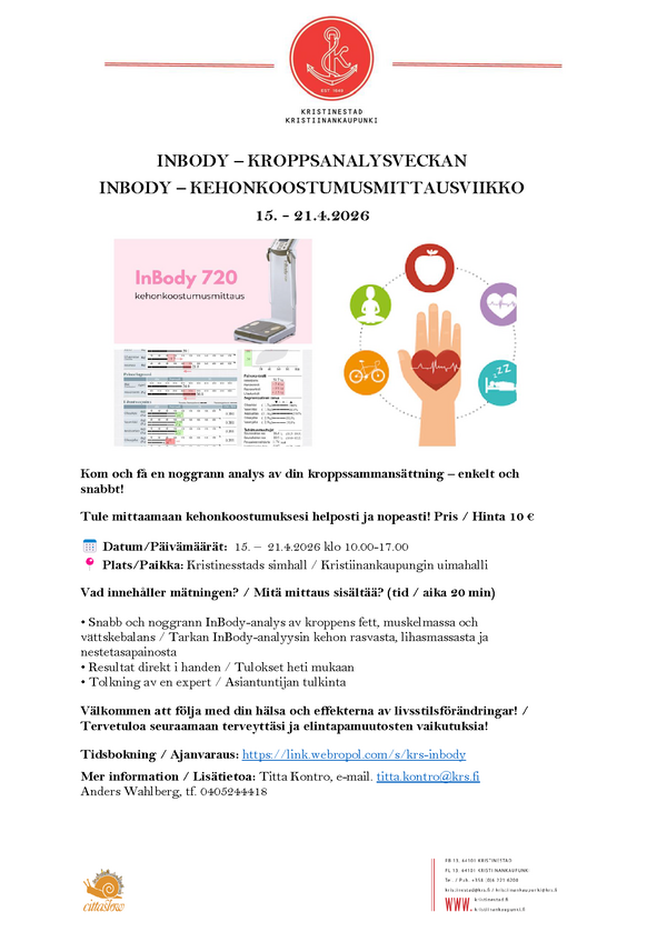 Reklamaffisch för inbody-mätningar