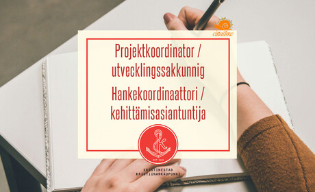 Vi söker en projektkoordinator / utvecklingssakkunnig för tiden 16.11.2026–15.11.2027