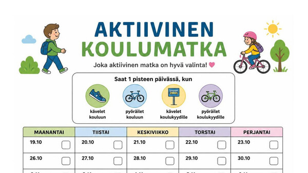 Aktiivinen koulumatka-juliste